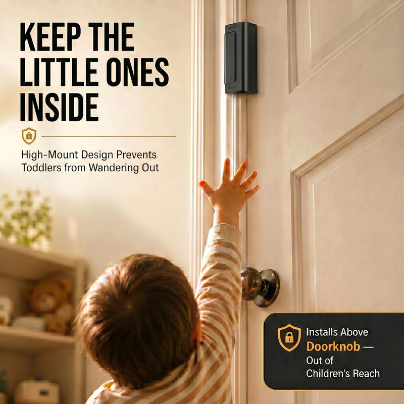 Door Reinforcement Lock 2 Pack, Home Security & Kids Safety | 800lbs Kick-in Defense; INWARD Swing Doors ONLY; Childproof Pinch-to-Unlock; Heavy-Duty Aluminum; Free Drill Bit Included