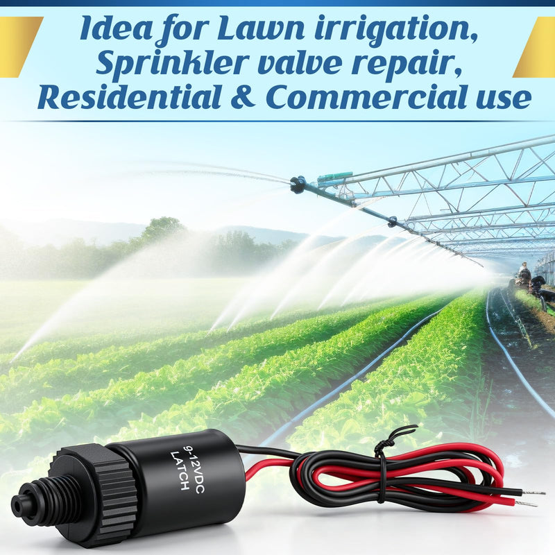 2 Pack DC Latching Solenoid Replacement Compatible with Hunter Node, Node-BT & XCHybrid Controllers, Metal Shell Sprinkler Valve Solenoid, 9V Battery Powered Irrigation Coil, Easy Installation 2
