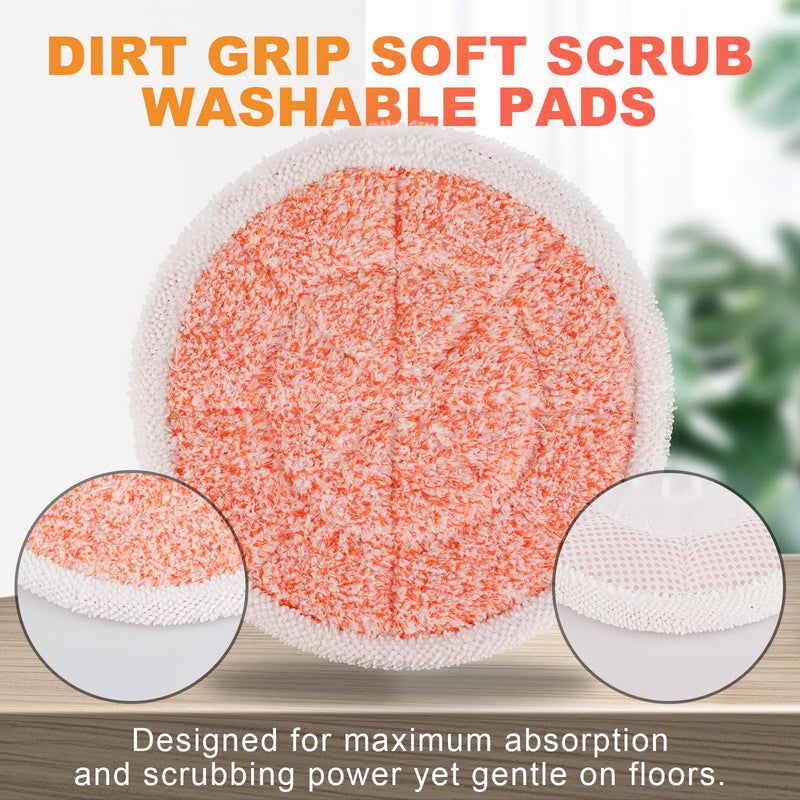 Pads for Shark Steam Scrub Mop: Fit for Shark S7001 s7020 s7000amz s7000 s7001tgt s7201 s8201 S7005 s8001 Series Rotating Steam Scrubber,Scrub Sanitize at The Same,Round Scrubbing Mop Replacement Pad 6 Pack