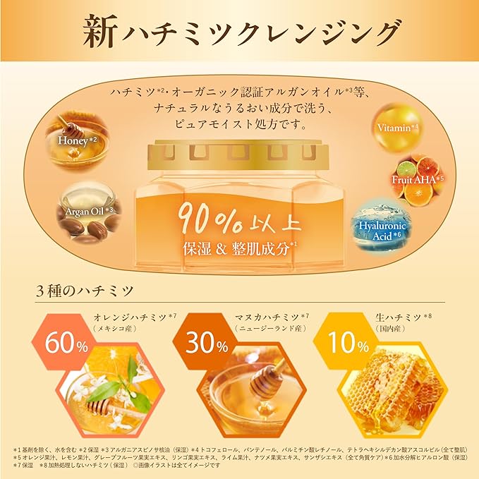 & Honey Cleansing Balm, Moist 3.2 oz (90 g), Set of 2 "Honey Beauty Cleansing" - NewNest Australia