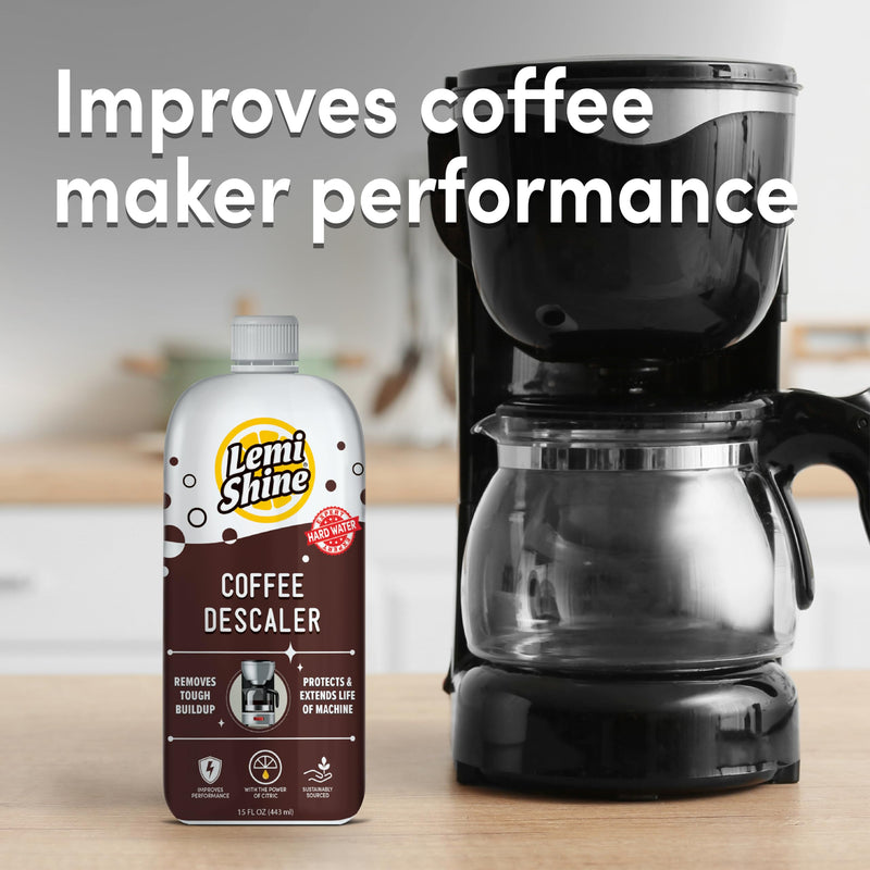 Lemi Shine Coffee Descaler - Food-Grade Citric Acid Coffee Maker Cleaner for Nespresso, Keurig, and More - 15 oz 15 Fl Oz (Pack of 1) Coffee Machine