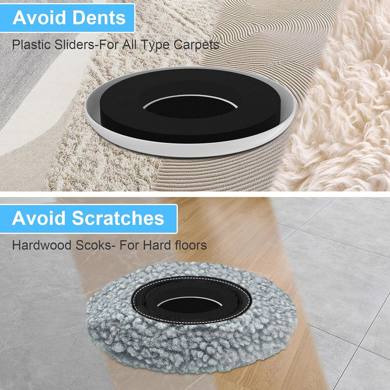 Furniture Lifter Sliders Mover Kit for Carpeted & Hard Floor Surfaces,Move Heavy Furniture Quickly & Easily,3-in-1 Moving System(1 Lifter Tool & 8 Sliders) 1+8 Beige round+4 socks - NewNest Australia