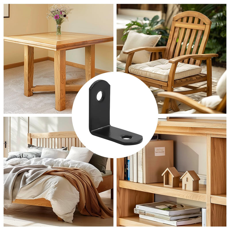 jose2015 20PCS L Brackets Corner Brace 90 Degree Metal Corner Brackets for Shelves Dressers Chairs with Screws 1.1 x 1.1 inch (30*30mm) Black 30*30-Black-20x