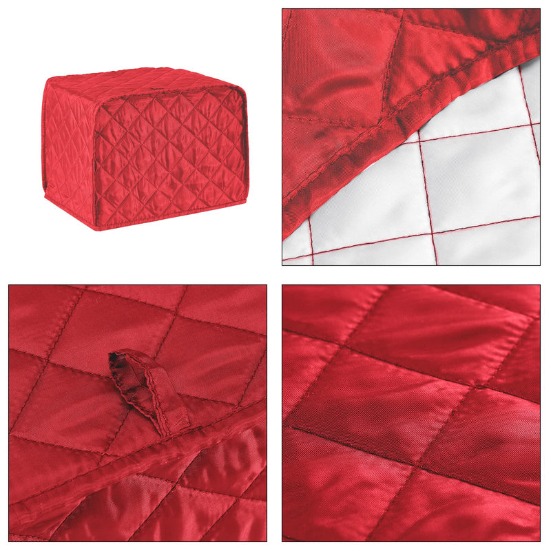 2 Slice Toaster Appliance Cover,Quilted Toaster Cover Bread Maker Cover,Kitchen Small Appliance Covers,Universal Size Microwave Toaster Oven Cover,Dustproof Cover for Most Standard 2 Slice Toasters Red