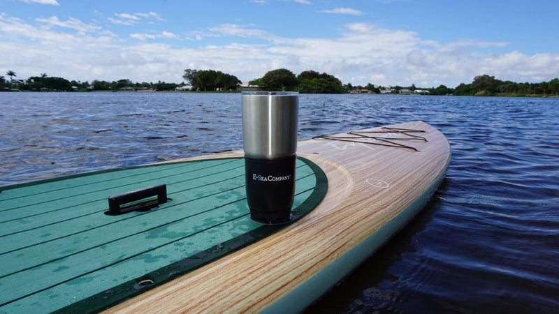 E-Sea Cup Original-(Black). Heavy-Duty Suction Mounted Cup Holder. Perfect for Boats, Paddle Boards, Kayaks and More!