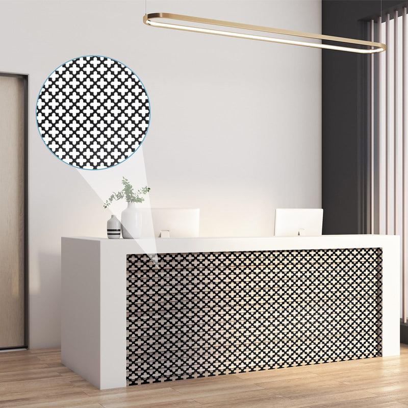 Gisafai 2 Pcs Decorative Cloverleaf Aluminum Sheet 12 in. x 24 in. x 0.02 in. Black Perforated Decorative Metal Sheets Metal Mesh Aluminum Sheet for Indoor Outdoor