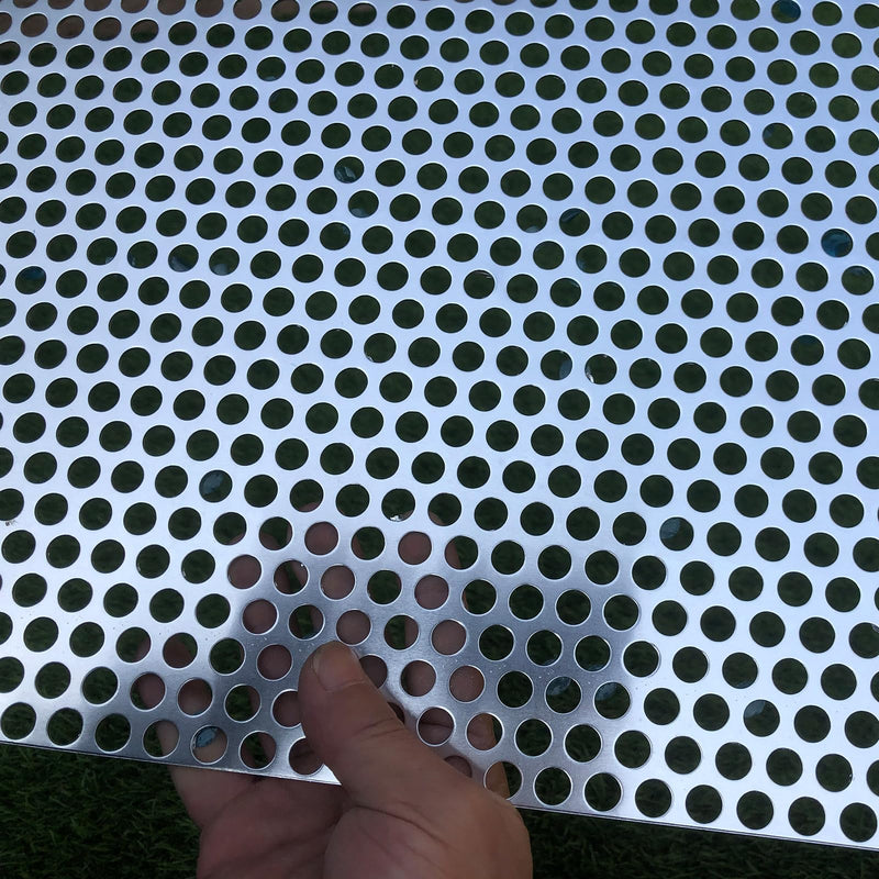 Aluminum Perforated Metal Sheets 16 Gauge 23.6 inch by 11.8 inch Expanded Metal Mesh Aluminum Opening 2/5" 0.4 inch (About 10 mm) Perforated Steel Sheet Mesh Screen Decorative 23.6" X 11.8" 1