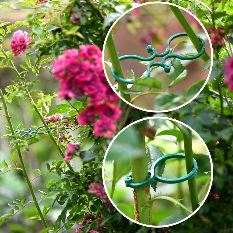 118 Feet Soft Plant Tie Green Twist Garden Ties with 20PCS Garden Plant Clips for Plants Gardening Home Office Organization TPR Garden Ties Supplies with 2mm Diameter 118feet