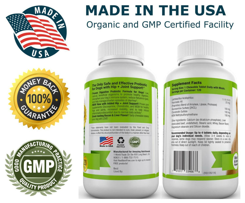Probiotics for Dogs Digestive Turmeric Joint Support Bundle - Eliminates Joint Pain Inflammation, Incontinence, Gas and Diarrhea