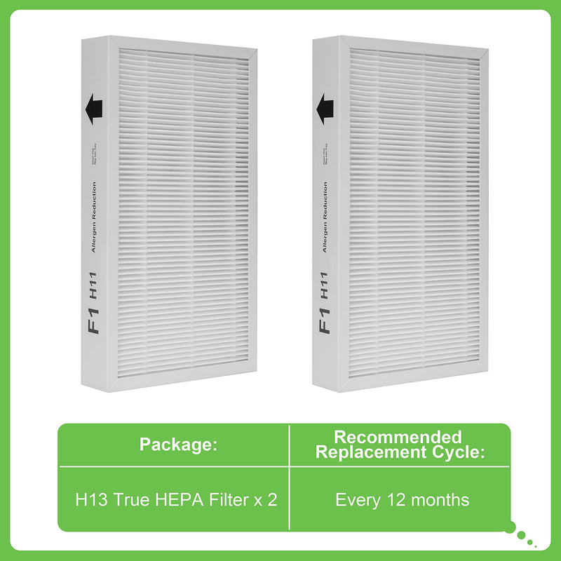 F1 Filter Allergen Reduction, Replacement Filter Compatible with Filtrete C01 T02 Room Air Purifier FAP-C01-F1 and FAP-T02-F1,2 Pack 2