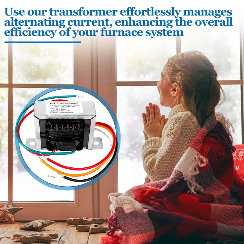 24V 40VA Furnace Transformer for Furnaces/HVAC Equipment, Primary 120/208/240V Secondary 24V Furnace Multi Tap Transformer 4031F, 24V Transformer Replacement Compatible with Packard PF42440 GT446