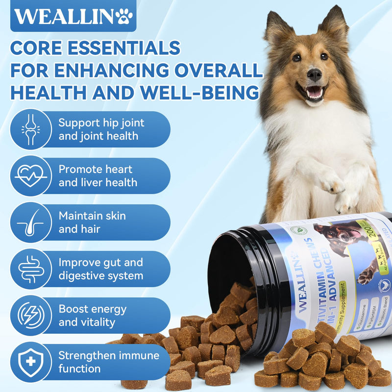 WEALLIN Dog Vitamins & Dog Probiotic Chews