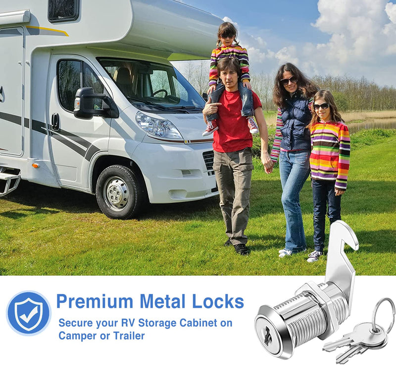 Cam Locks Cabinet Locks Keyed Alike,1-1/8Inch Cylinder Fits on 0.9Inch Max Panel Thickness,Secure Drawer RV Camper Trailer,Zinc Alloy(1-1/8Inch 12Pcs) 1-1/8 Inch 12Pcs