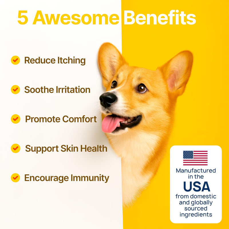 Dog Allergy Chews – Dog Allergy Relief, Itch Relief for Dogs – Anti Itch, Allergies & Immune Chews for Dogs with Omega 3 Fish Oil, Colostrum & Probiotics – 170 Count, Made in USA 170 Chews