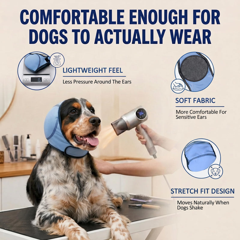 HOFi Waterproof Dog Ear-Covers for Bath: Block 99% of Water from Dog Ears