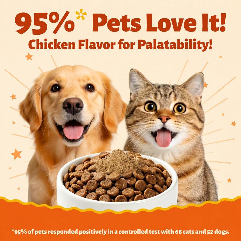 Turkey Tail Mushroom Powder for Dog, 8 Mushrooms Blend & Chicken, Mushroom Supplement - Immune, Digestive, Real Mushrooom Turkey Tail - Daily Antioxidant Support, Cat Lumps & Bumps, 5.3oz.