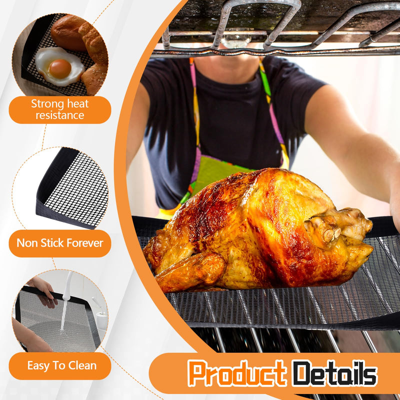 Teenyyou 2 Pcs 13.5 x 11.5 Inch PTFE Mesh Oven Baskets Air Fryer Basket for Oven Non-stick Air Fryer Basket Cooking Trays Replacement for Baking Chips Chicken Wings Bread Heating 11.5 x 13.5 Inch