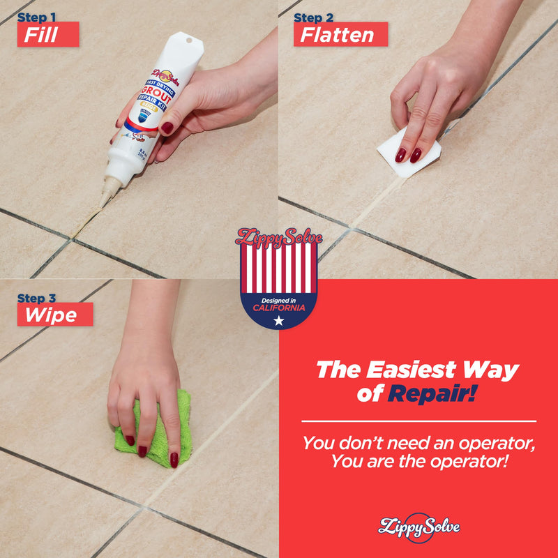 Tile Grout, Repair Kit, Restore & Renew Tile Joints Line, Fast Drying Tile Grout Paint Squeeze Tube for Bathroom Shower Kitchen Floor Tile, Waterproof (8.8 oz, Beige)