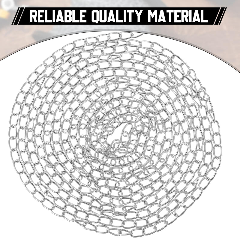 50 ft Jack Chain Galvanized Steel Hanging Chain Link Chain Silver Chain Roll Chain Spool Metal Light Fixture Chain for Bird Feeders, Overhead Lights, Artworks, Flowerpots (2mm) 50ft, 2mm