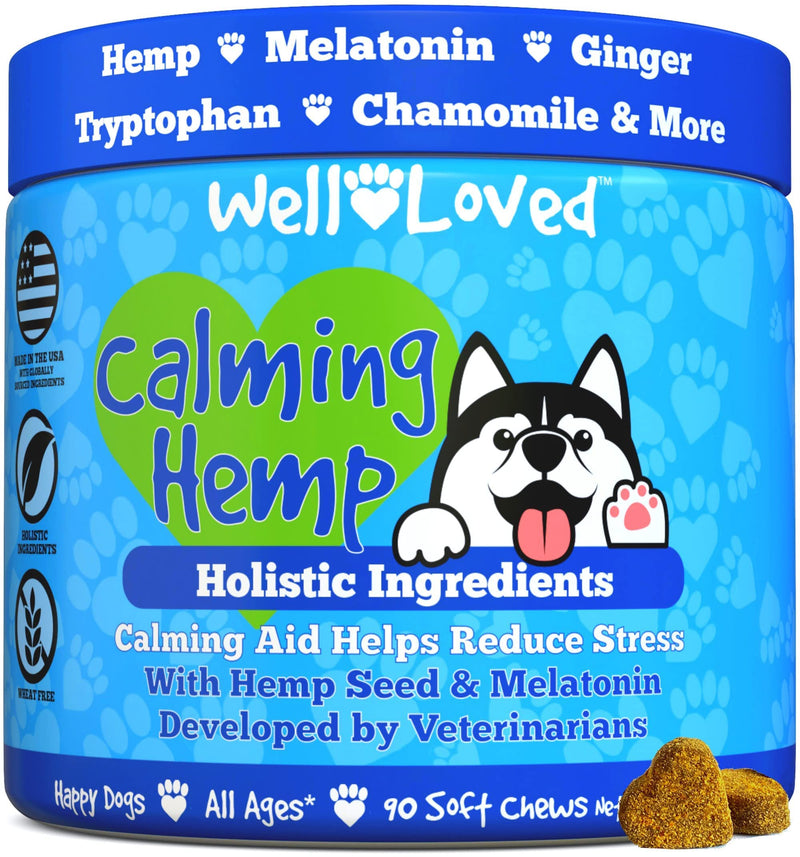 Well Loved Calming Chews for Dogs + Glucosamine for Dogs Hip and Joint Supplement, Vet Developed, Made in The USA, Natural Ingredients