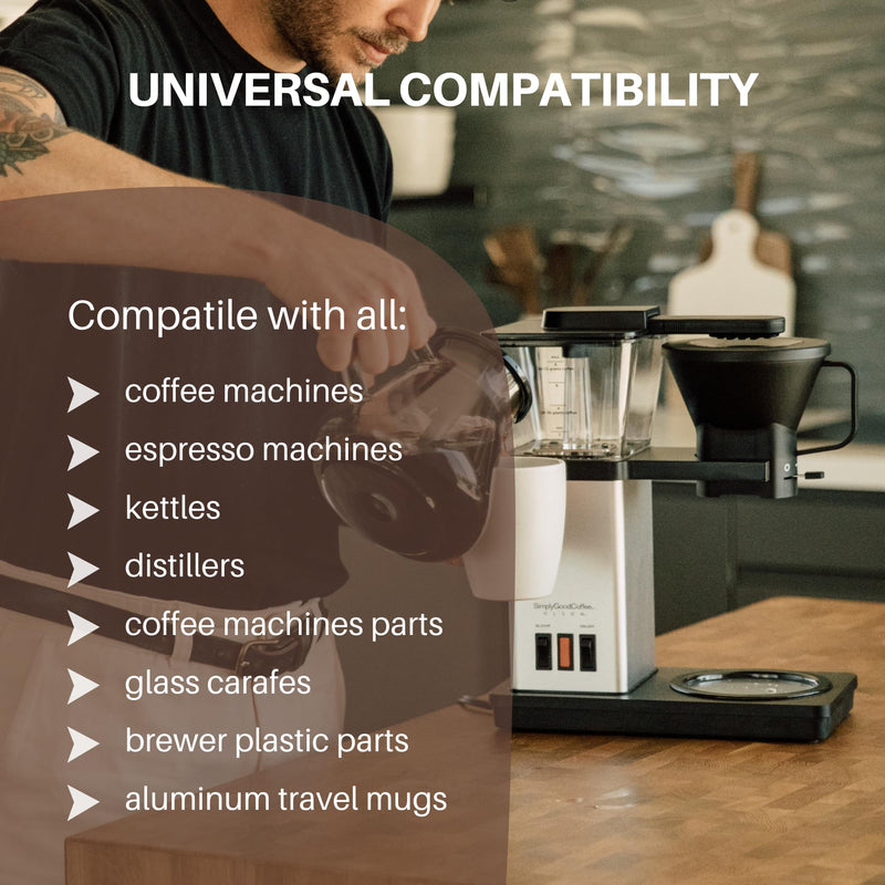 Simply Good Coffee Descaler and Cleaner. Coffee and Espresso Machine Descaling Cleaning Bundle. Phosphate-Free Stain Remover, Natural Coffee Maker Cleaning Product. 4 Packs 40 Fl Oz (Pack of 4)