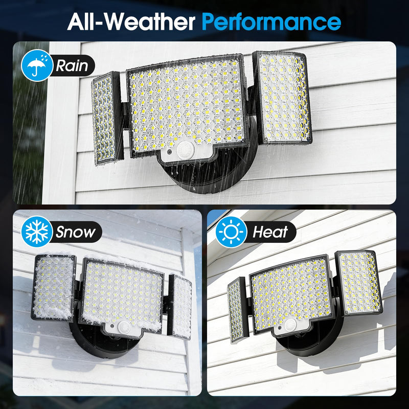 Motion Sensor Outdoor Light Hardwired, 45W 7500LM Security Flood Lights Motion Detector Dusk to Dawn Light, IP65 Waterproof, 220 LEDs Floodlight with Remote Control for Garage, Yard, Porch 1 Pack