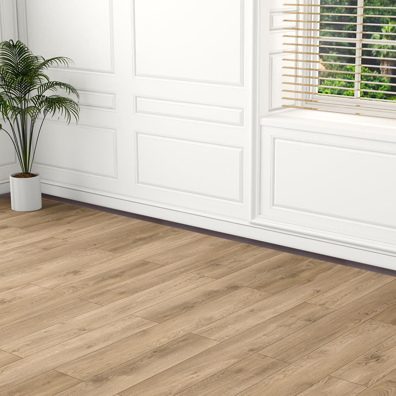 INMOZATA 4Ft Floor Transition Strip, Self Adhesive Vinyl Cover Floor Strip Laminate Flat Divider Flooring for Joining Floor Gaps, Carpet, Threshold Cover, Doorway Transitions Strip(Walnut) Walnut 1
