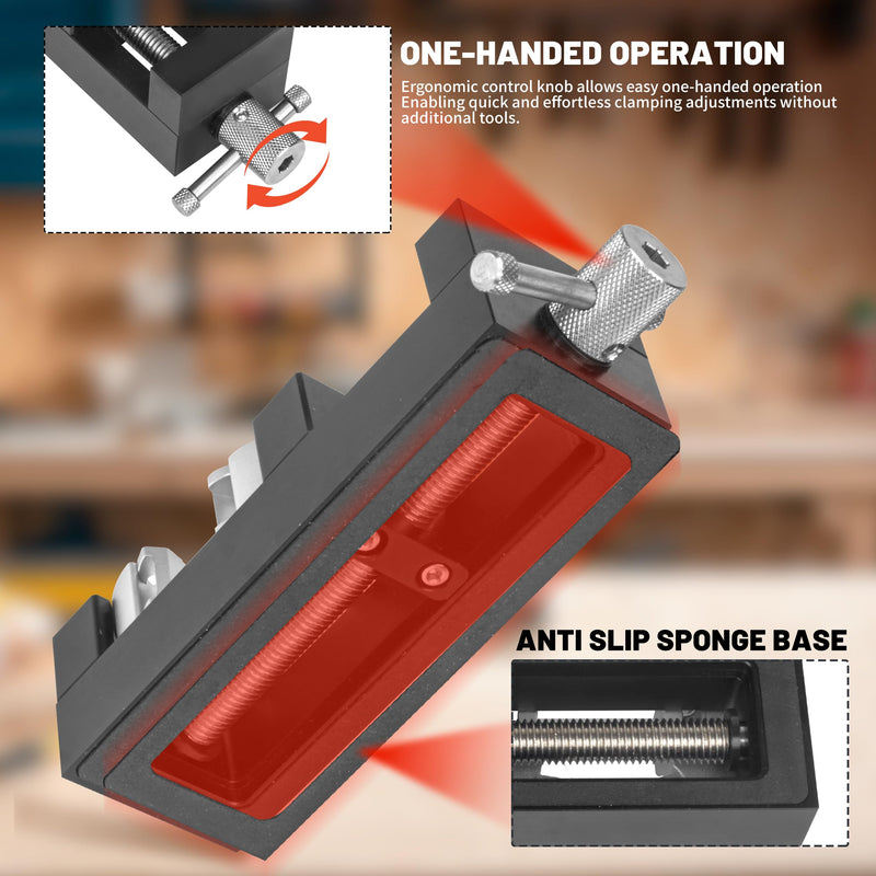 CNCTOPBAOS Mini Fractal Vise Smart Bench Vice, Multi-Shape Self-Adjusting 2.44" Jaw Opening Drill Press Clamp, Heavy Duty Aluminum Alloy for DIY Crafts, Woodworking, Jewelry Making, Modeling, Repair