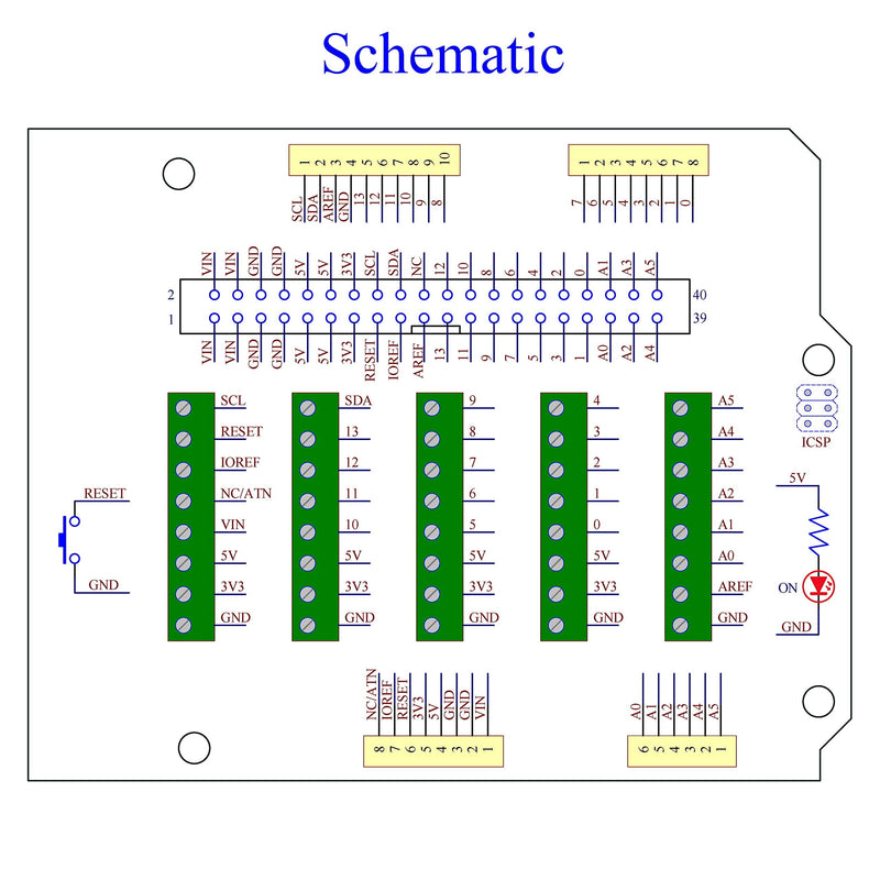 Screw Terminal Block Breakout Shield Module for Arduino UNO R3