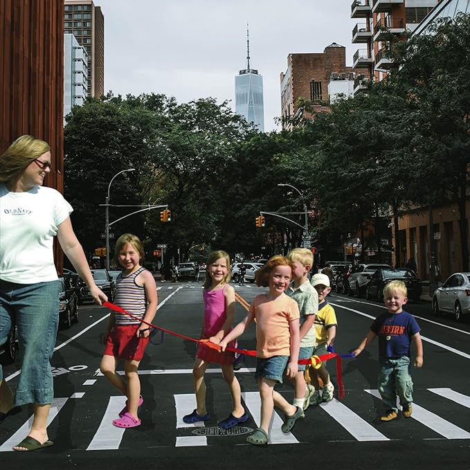 Toddler Walking Rope Colorful Walking Rope Preschool Nursery School Children Outdoor Colorful Handle Calm and Line Up Kids (Holds Loops for 12 Kids and 2 Teachers) - NewNest Australia