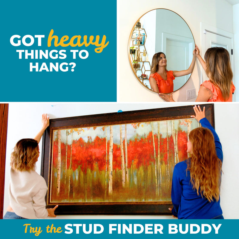 Go Hang It! Magnetic Stud Finder Buddy - Pendulum Stud Magnet with 4 Marking Pawns for Drywall, No Batteries, Finds Studs Fast for TV Mount, Shelves, Gallery Walls