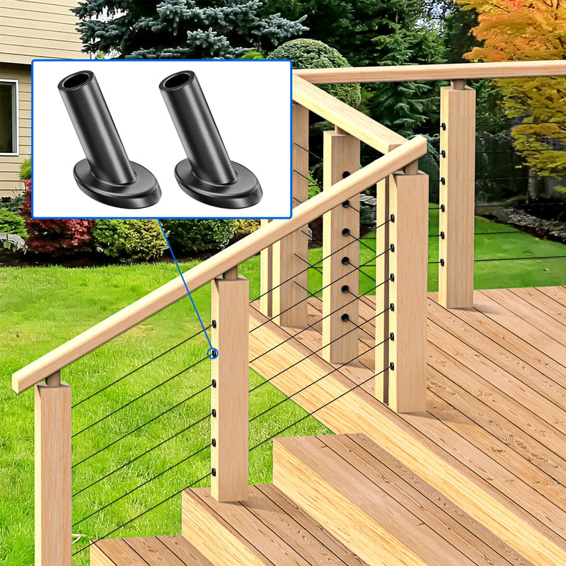 BLIKA 80Pack 25°-35° 1/8" Black Cable Railing Angle Protector Sleeves 1/8" 80