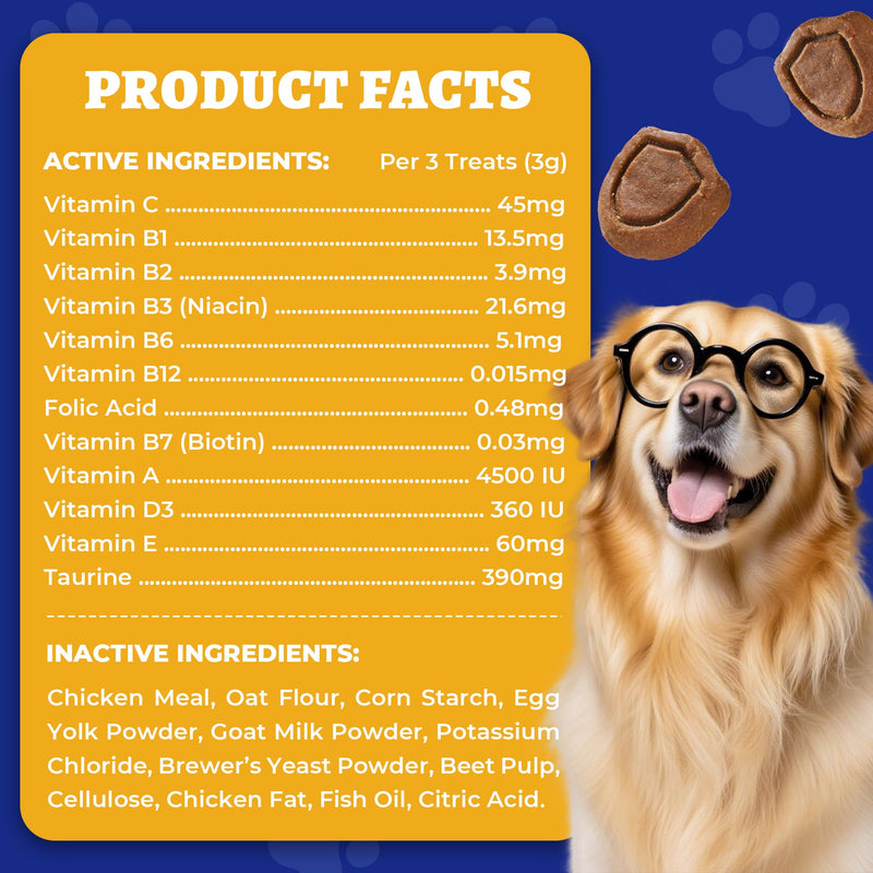 260 Bites Wellix 10-in-1 Dog Vitamins - Multivitamin for Dogs Immune Supports,Boost Hip&Joint,Skin&Coat,Liver&Gut Health -Dog Antioxidant Supplements 10-in-1 Multivitamin 260g