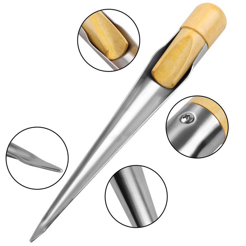 Marine Rope Splicing Spikes FID, Stainless Steel Hollow Splicing Peak with Wood Handle 7inch/11inch for Boat Rope Line Wire Deck Hardware Tool S+L-2pcs