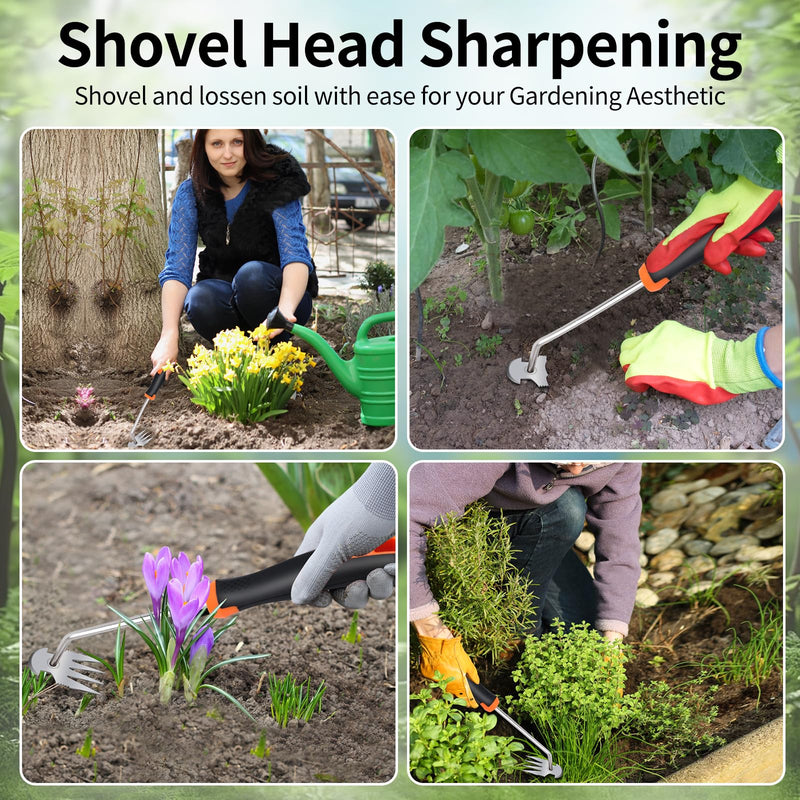 2025 Hand Weeder Tool, Rubber Handle Manual Weeder Puller Tool, Uprooting Weeding Tools, Crack Weeder Crevice, 4 Teeth Weeding Tool, Weeding Artifact Tool for Gardening(3 Pcs) All-purpose(3 Pcs)