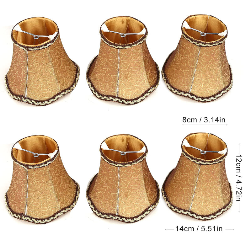 Modern European Style Clip On Droplight Wall Lamp Candle Chandelier Lamp Shade 6 pcs Set (Coffee) 6 Pack Coffee