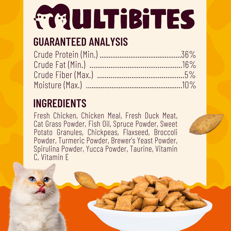 13.05oz Cat Grass Treats for Indoor Cats with Taurine for Cats and Vitamins, Crunchy and Soft Cat Treats for Hairball Control - Healthy Hairball Treats for Kittens