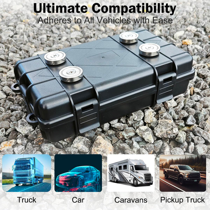 Upgrade Large 7.3''x4.2'' Magnetic Key Holder Under Trucks Car,Car Key Fob Holder,Heavy-Duty Magnetic Key Box Under Car,Hide a Key,Strong Magnetic Key Hider Outside for Hiding Keys【Splash Resistant】