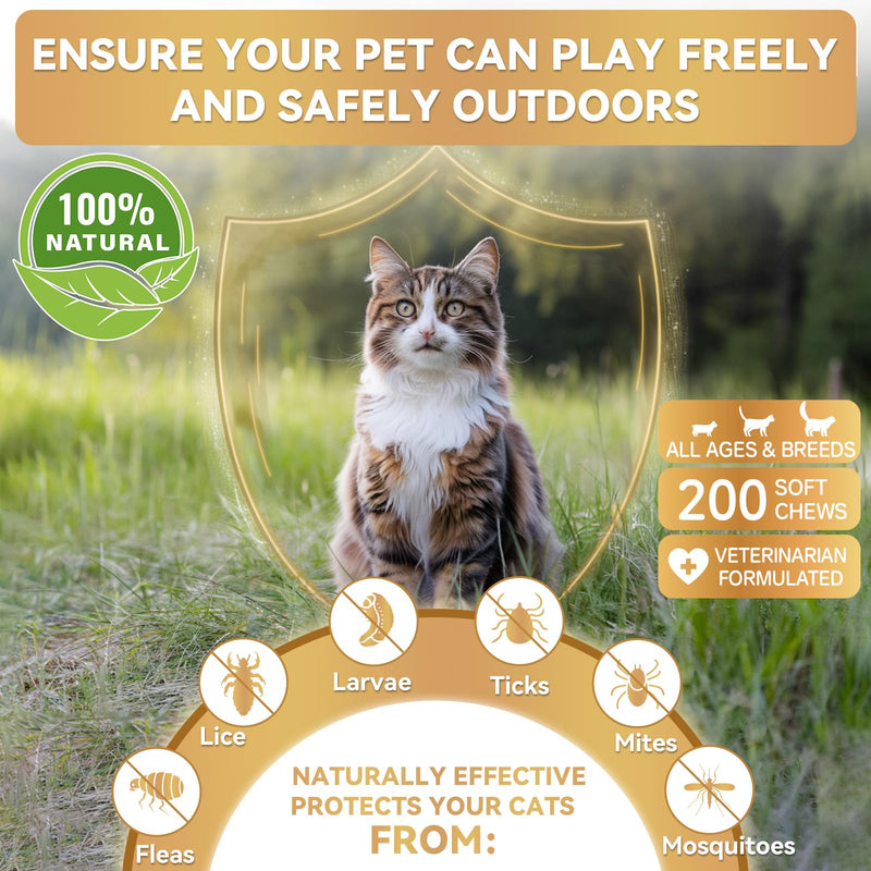 Flea and Tick Prevention for Cats for Natural Flea Defense + Cat Constipation Relief for Digestive Health Support Bundle, Multi-Care Solution