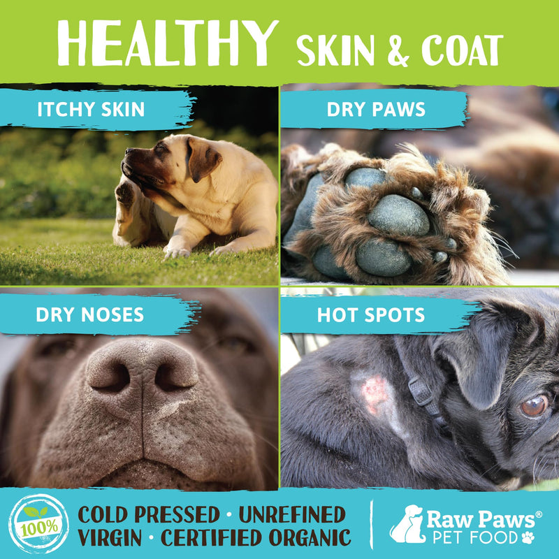 Raw Paws Virgin Organic Coconut Oil & Paw & Nose Balm Bundle - Coconut Oil for Dogs & Cats, 4-oz & Paw & Nose Balm, 4-oz - Treatment for Itchy Skin, Dry Nose, Paws - Natural Balm Paw Soother for Cats