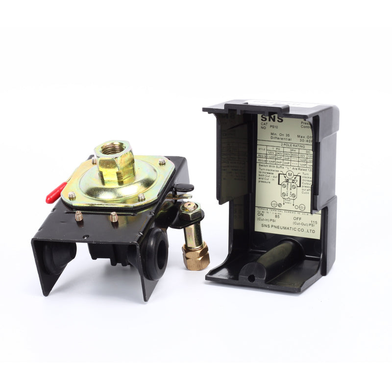 SNS Pressure Switch Control 95-125psi 1 Port Heavy Duty 20 Amp for Air Compressor PS10-1H1