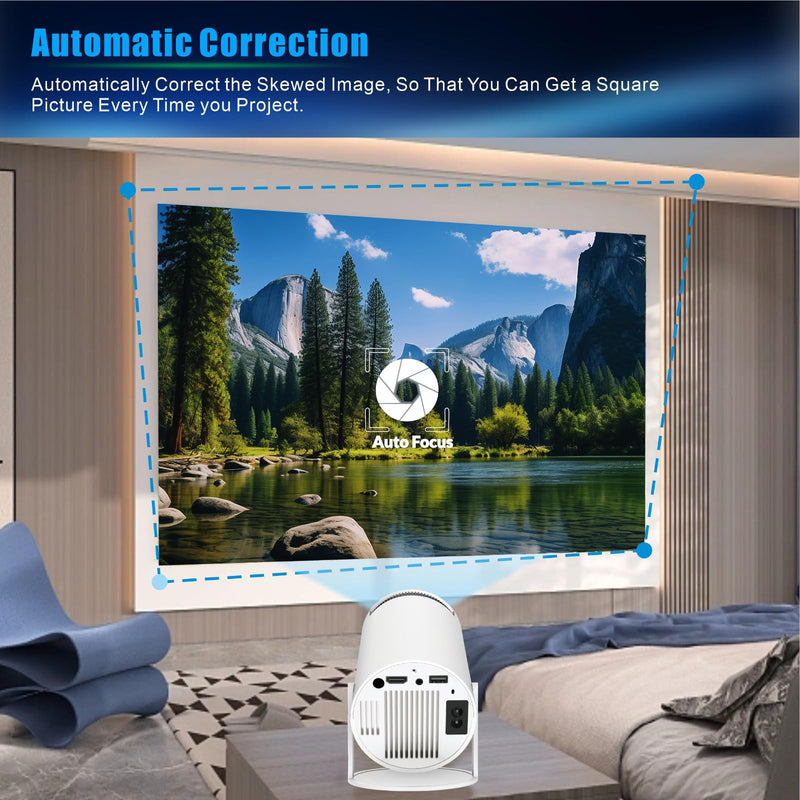 Mini Projector for Books with WiFi & Bluetooth, 4K HD, 200 ANSI, Portable Projector for Reading, Gaming, Bedroom & Outdoor Movies, Auto Keystone, 180° Rotation, Compatible with iPhone/Android/PC/HDMI