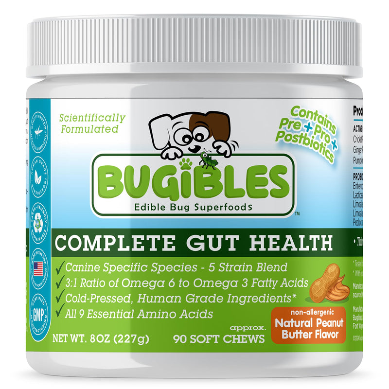 Probiotics for Dogs with Cricket Powder - Dog Probiotic Chews for Complete Gut Health (Pre, Pro & Post Biotics) - All-Natural Ingredients for Dogs Digestive Health, Allergy and Immune Support