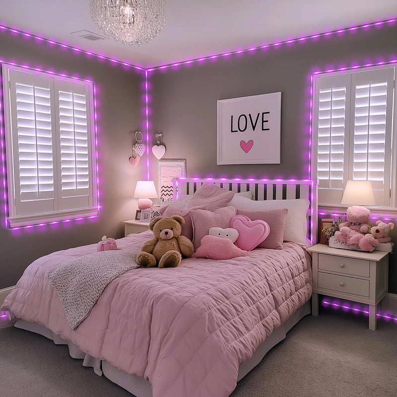 JMEXSUSS 200 LED Pink Rope Lights for Valentines, Valentines Day Lights Indoor Outdoor Waterproof, 66 FT Pink String Lights Plug in for Outside Porch Girl’s Bedroom Valentines Decoration