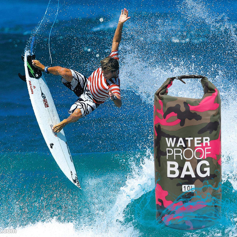 Waterproof Dry Bag 2L/5L/10L/15L/20L/30L, Roll Top Sack Keeps Gear Dry for Kayaking, Rafting, Boating, Swimming, Camping, Hiking, Beach, Fishing with Free Waterproof Phone Case (Rose red, 20L)