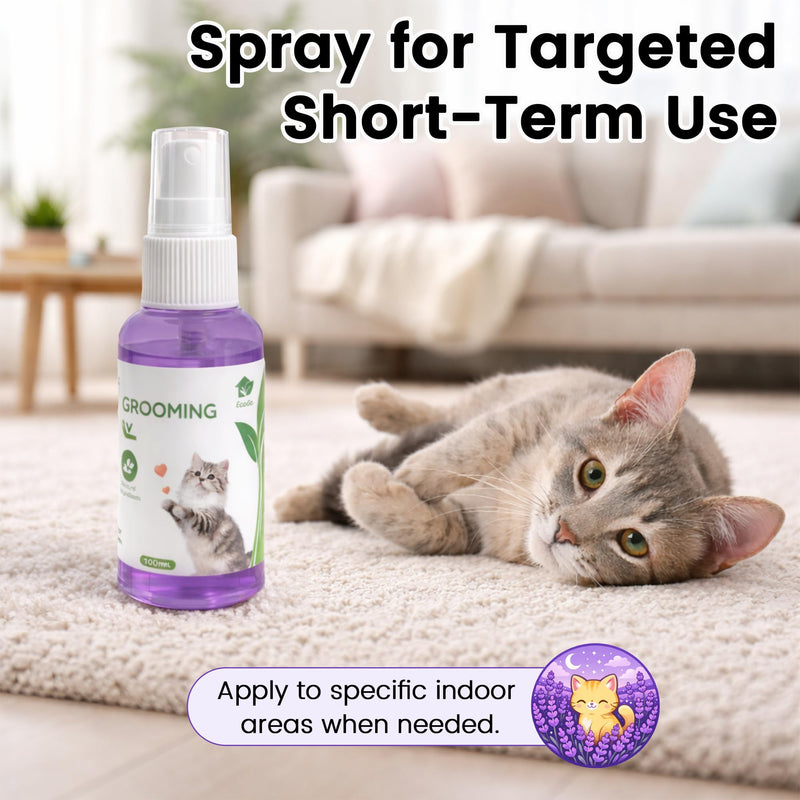 Cat Calming Spray for Indoor Cats, Pheromone-Based Formula for Cat Beds, Carriers, Travel and New Environments, 3 Pack, 2 fl oz Each 3 Pack (2 oz)