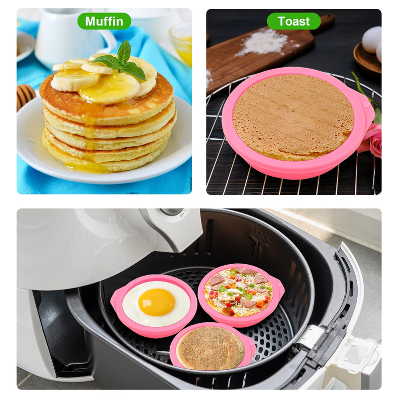 4 Pcs Air Fryer Egg Molds, Air Fryer Egg Molds Silicone, Air Fryer Bites Egg Molds for Muffin Lids, Toast, Non-Stick Air Fryer Accessories