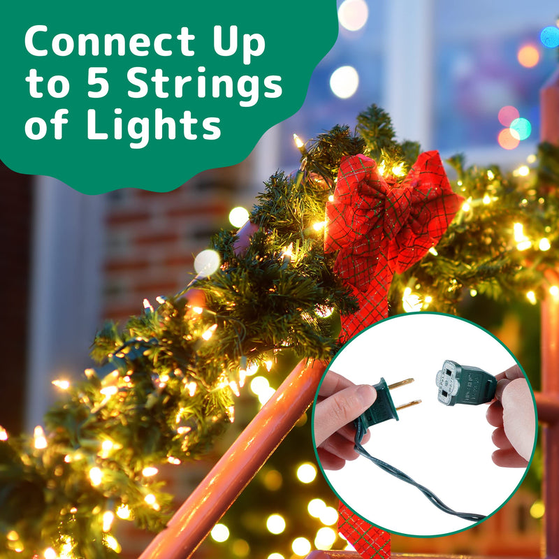 PREXTEX 100 Count Clear Christmas Tree Lights with Green Wire - 20 ft Ultra Bright Christmas Lights Outdoor or Indoor - String Fairy Lights for Christmas Trees, Holidays, Patios, and Garden 100ct