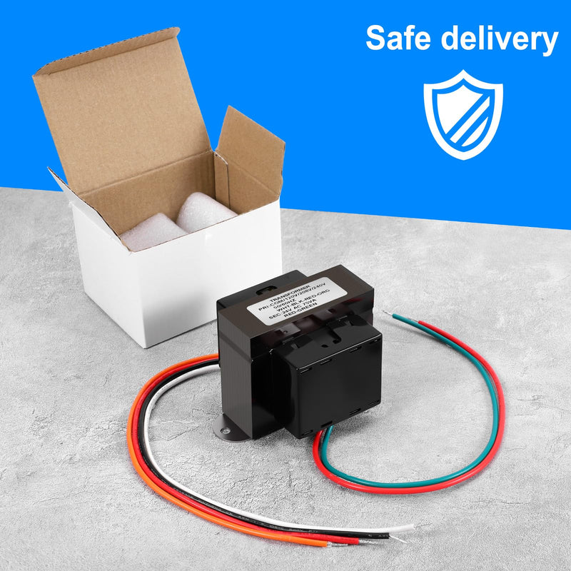 Control Transformer 24V 75VA, Multi-Tap 120/208/240V to 24VAC Industrial Power Transformer with Foot Mount for HVAC Furnace, Relays, and Gas Valves