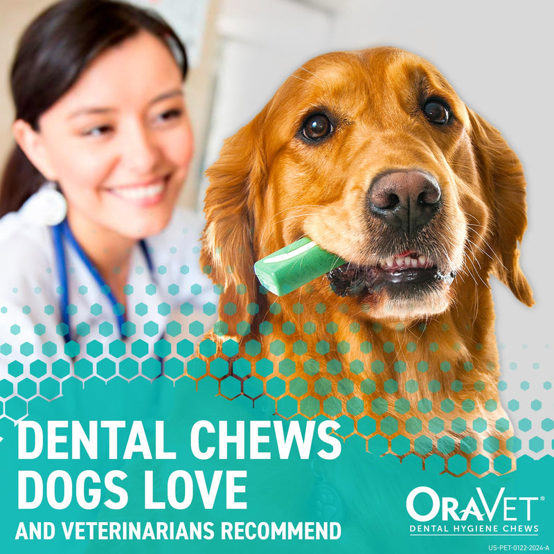 OraVet Dental Chews for Dogs, Oral Care and Hygiene Chews (Large Dogs, Over 50 lbs.) Pink Pouch, 14 Count (Pack of 2)